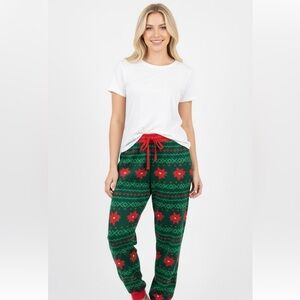 Holiday Time green & red Christmas pajama pants size large
